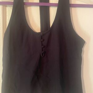 Free People Sleeveless Tank Top with Button Accent